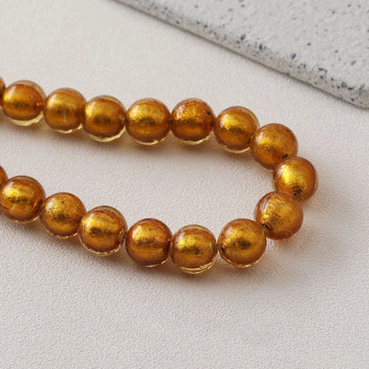 Lampwork Glass Beads Round Wrinkle Silver Foil Filled 8mm 12mm 5pcs 16