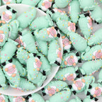 Mint Green Shell Gnome 3D Silicone Focal Beads 20pcs