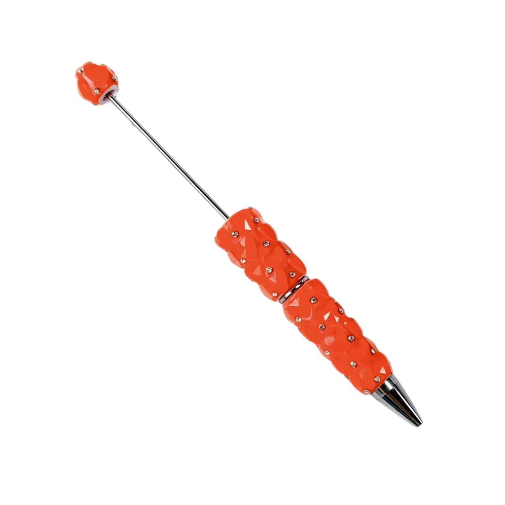 Beadable Plastic Pen with Colorful Heart and Rhinestone Design 5