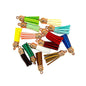 Leather Tassel Charms Small 3.8cm Mixed Colors Silver Cap 100pcs - Rose Gold Cap