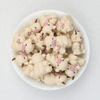 3D Highland Cow Silicone Focal Beads Wholesale, Parent-Child Heart Design