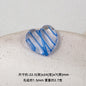 22mm Heart Shaped Transparent Color Stripe Acrylic Beads 50pcs 6