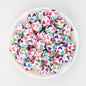 15mm Printed Cartoon Pattern Silicone Round Beads 50pcs - Hearts