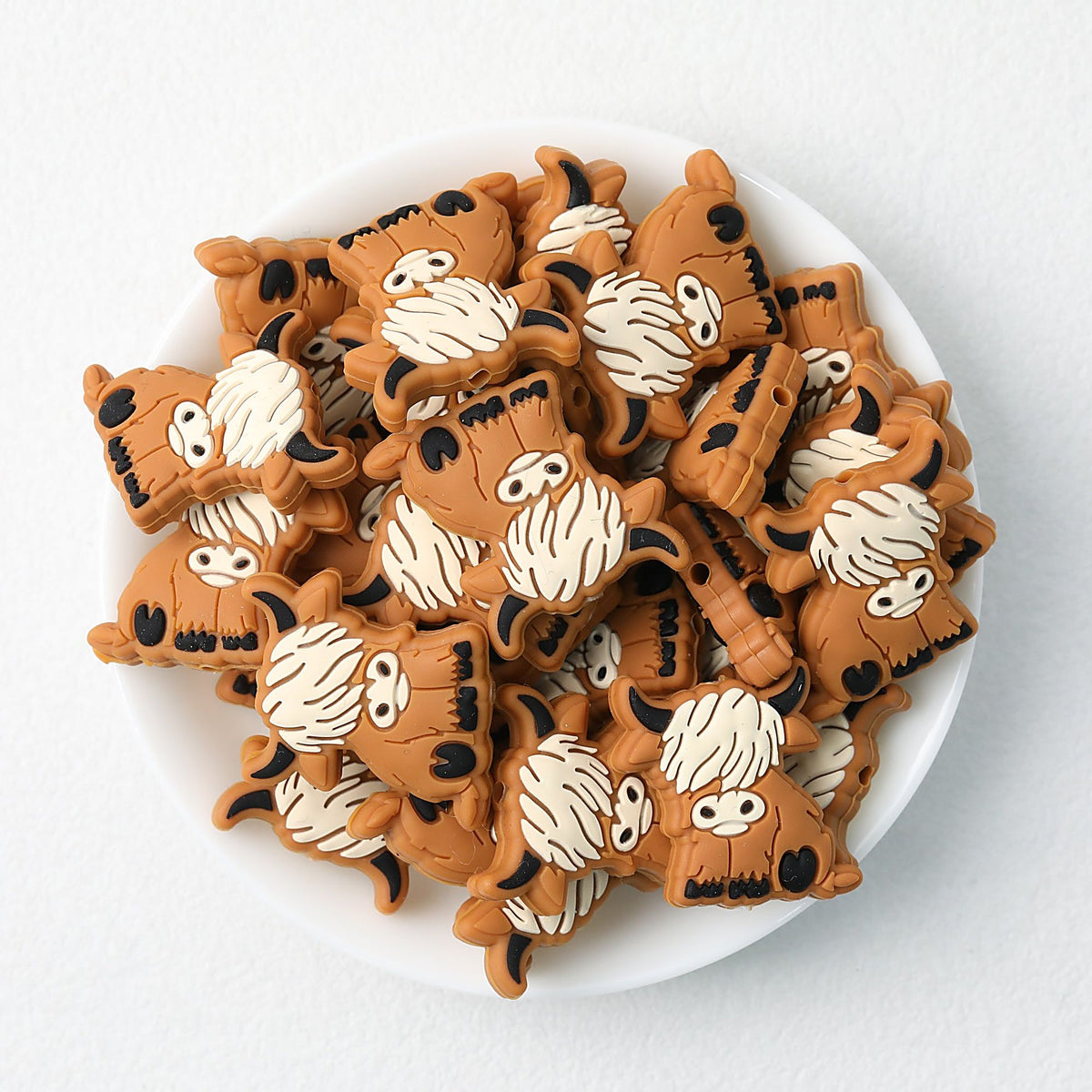Highland Cow Silicone Focal Beads Colorful 20pcs