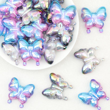 Iridescent Butterfly Acrylic Beads 29mm 10pcs