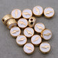 Round Metal Beads 8mm Colorful Lightning Enamel Gold Edge 100pcs 6