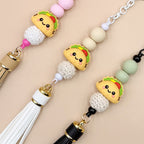 Silicone 3D Taco Focal Beads Camel Color 20pcs 3