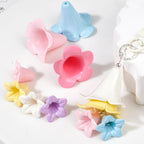 Bellflower Shaped Acrylic Beads 12x17x17mm and 21x28x28mm 50pcs 2