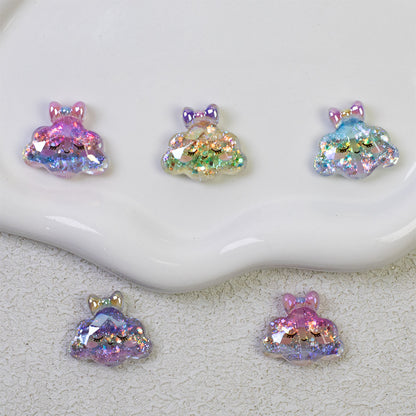 Glitter Bow Cloud Resin Beads 25mm Pastel Sparkle 10pcs 2