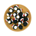 Silicone 3D Focal Beads Christmas Penguin Wearing Santa Hat 2