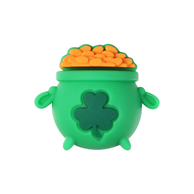 Silicone 3D Focal Beads St Patricks Day Lucky Hat With Clover Detail 20pcs 8