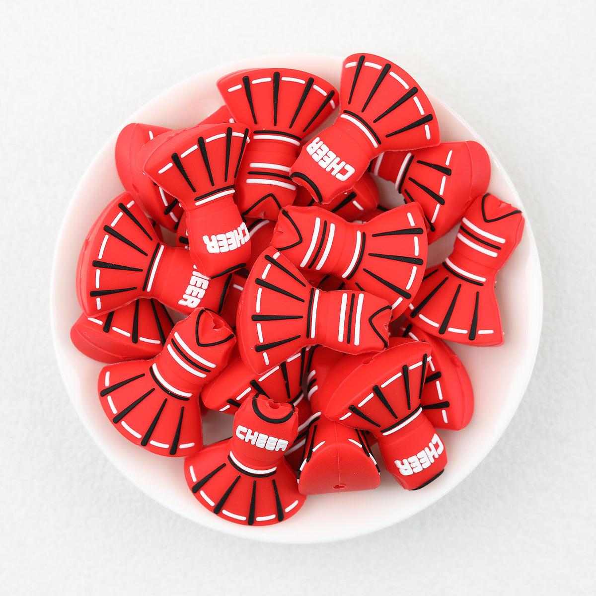  3D Red Cheerleader Dress Silicone Focal Beads 20Pcs 2