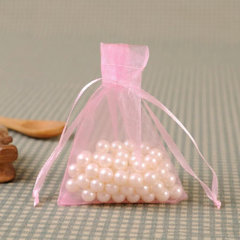 Organza Drawstring Bags Rectangular 30x40cm Solid Colors 100pcs 16