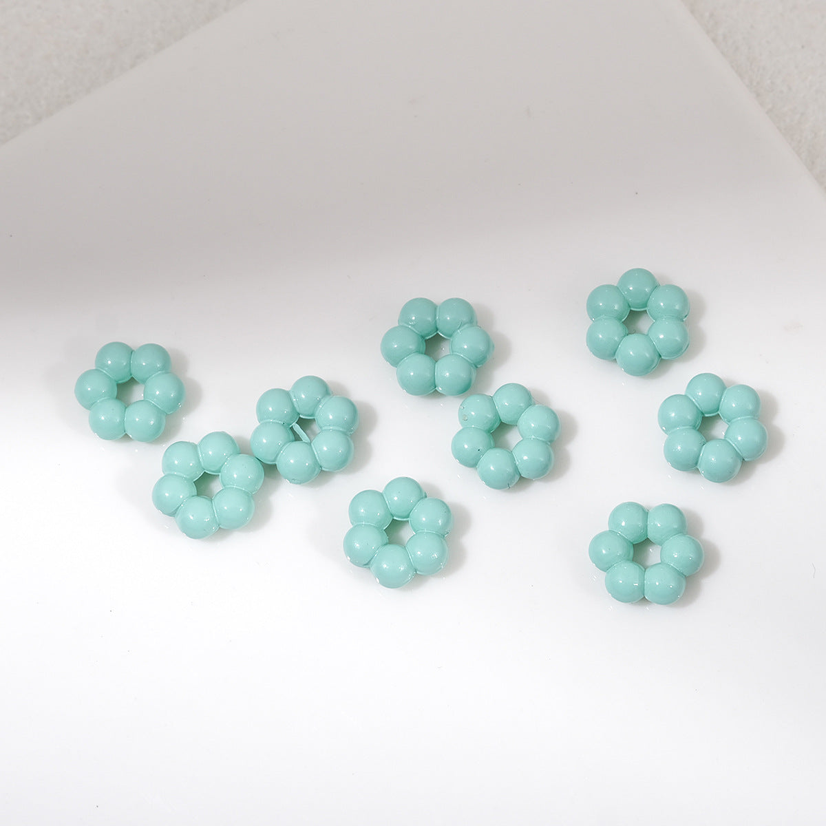 Floral Flower Shape 8mm Acrylic Spacer Beads 50pcs 5