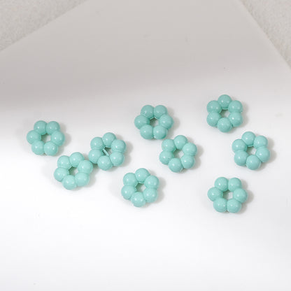 Floral Flower Shape 8mm Acrylic Spacer Beads 50pcs 5