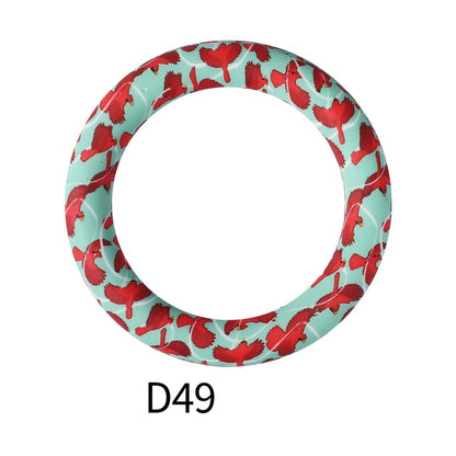 65mm Silicone Beads Printed Designs Vibrant Colors 8