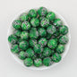 15mm Deep Color Pattern Printed Silicone Round Beads 50pcs 6