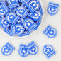 Silicone Focal Beads Police Badge Blue Shield 20 pcs
