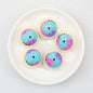 Tie Dye 3D Silicone Focal Beads With Steamer Cute Smiling Dumpling Glitter 20pcs 9