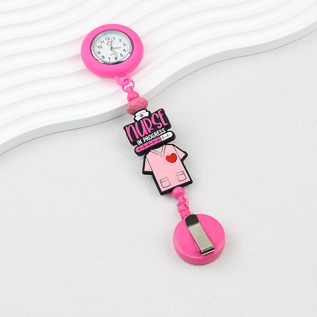 Beadable Retractable Badge Reel Watch Glow In The Dark Silicone Case Easy Pull Buckle