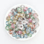 Transparent Glitter Acrylic Spacer Beads 14mm 50pcs 2