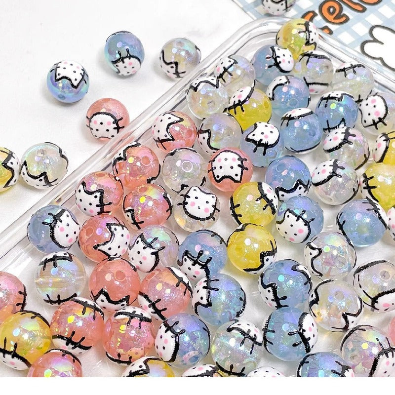 Transparent Cat Rabbit Acrylic Beads 16mm Playful Faces 2pcs 4