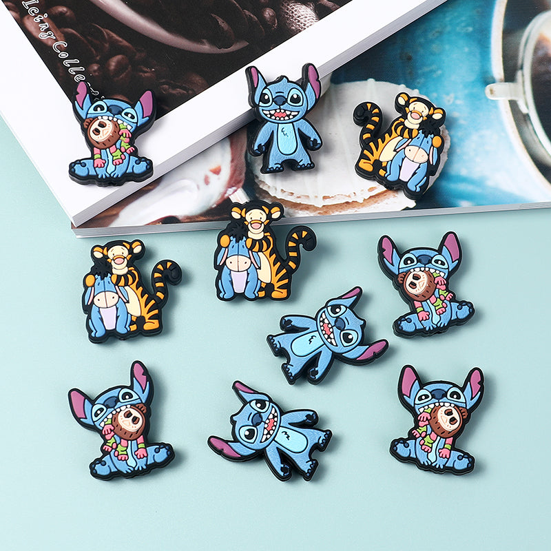 Silicone Focal Beads Disney Stitch Tigger Eeyore Character Group 20pcs 4