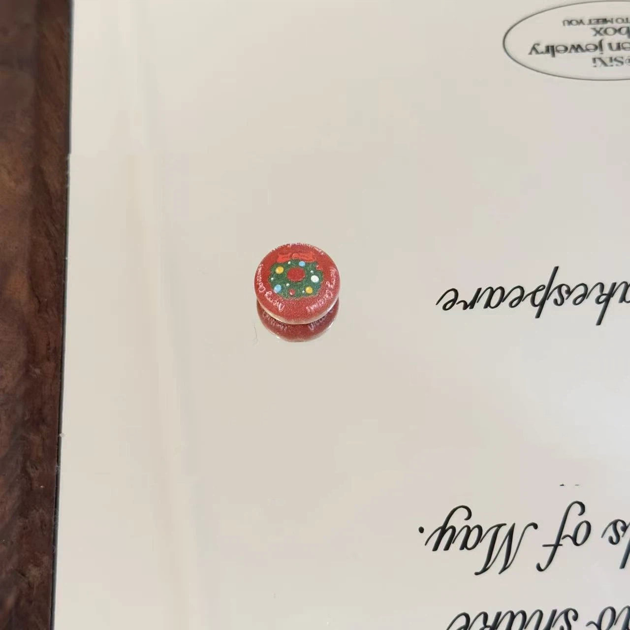 Christmas Theme Flat Embossed Acrylic Beads 14mm 20pcs 7