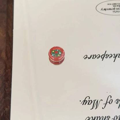 Christmas Theme Flat Embossed Acrylic Beads 14mm 20pcs 7