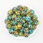 15mm Round Colorful Printed Silicone Beads 50pcs 6
