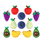Silicone 3D Focal Beads Fruity Aroma Smiling Avocado Star Blueberry 20pcs 10