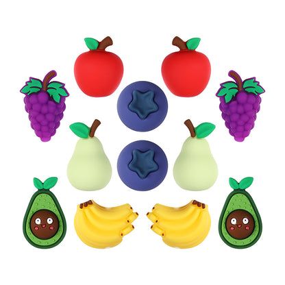 Silicone 3D Focal Beads Fruity Aroma Smiling Avocado Star Blueberry 20pcs 10