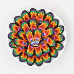 3D Colorful Flip Flop Silicone Focal Beads Multicolor Striped 20pcs