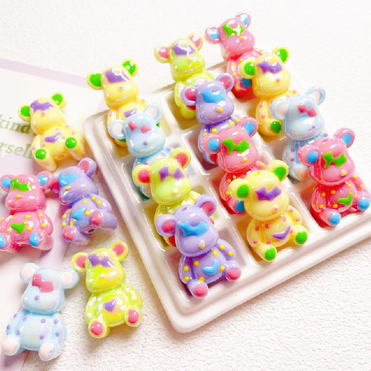 Glow Light In the Dark Little Bear Acrylic Beads 22x32mm 5pcs