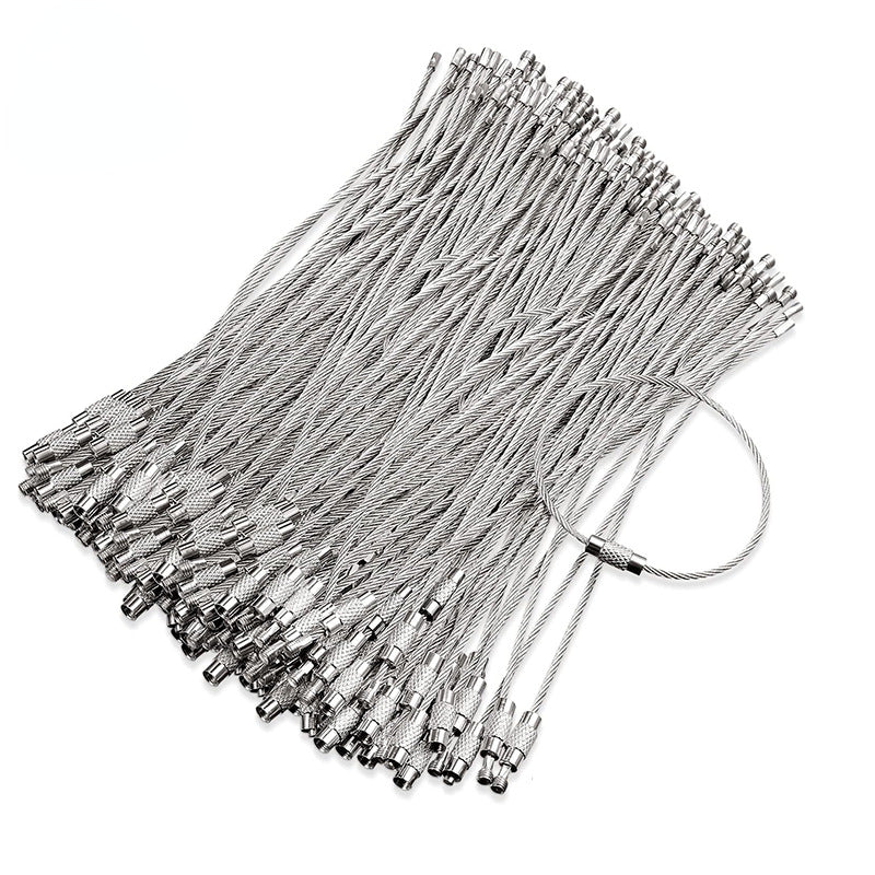 Beadable Cup Charm Wire Stainless Steel Twisted Cable with Screw Clasp 20pcs