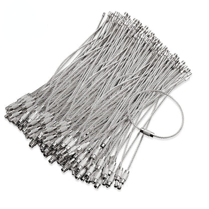 Beadable Cup Charm Wire Stainless Steel Twisted Cable with Screw Clasp 20pcs