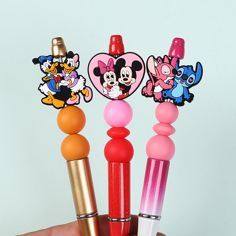 Silicone Focal Beads Disney Mickey Minnie Pooh Bear Heart 20pcs 9