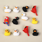 3D Black White Swan Cardinals Silicone Focal Beads 20Pcs  4