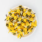 Cute Yellow 3D Bee Silicone Focal Beads 20pcs
