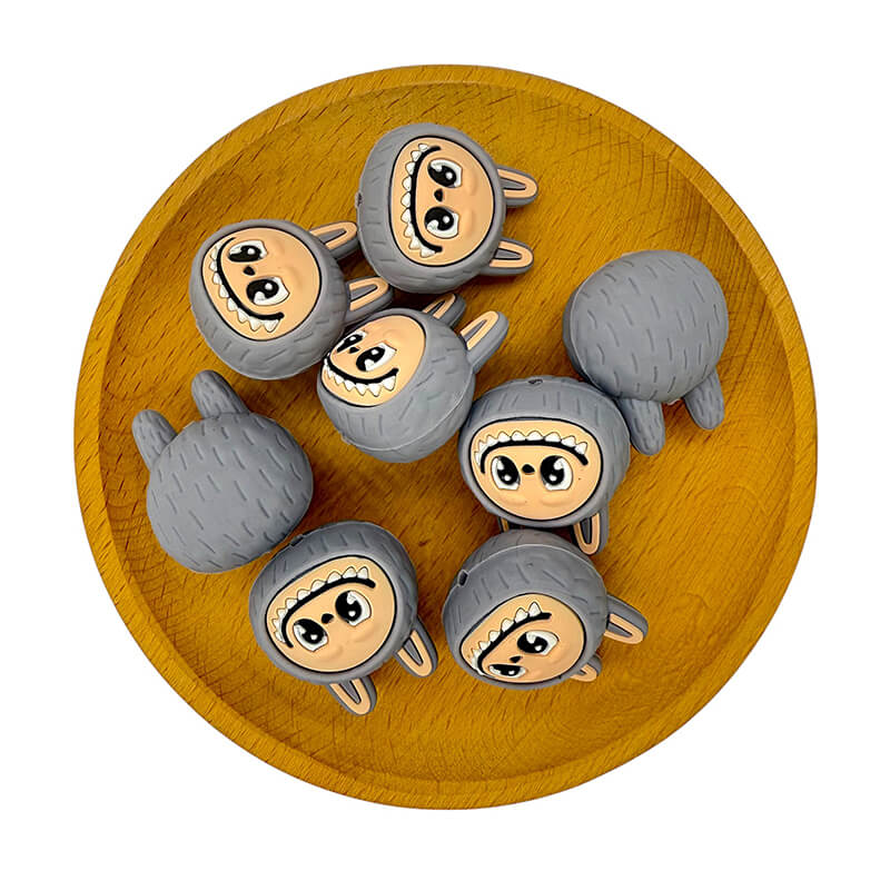 Silicone 3D Focal Beads Bunny Faces LaBuB Head Multi Color 20pcs 10
