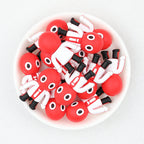 Red Suit Robot 3D Silicone Focal Beads 20 pcs
