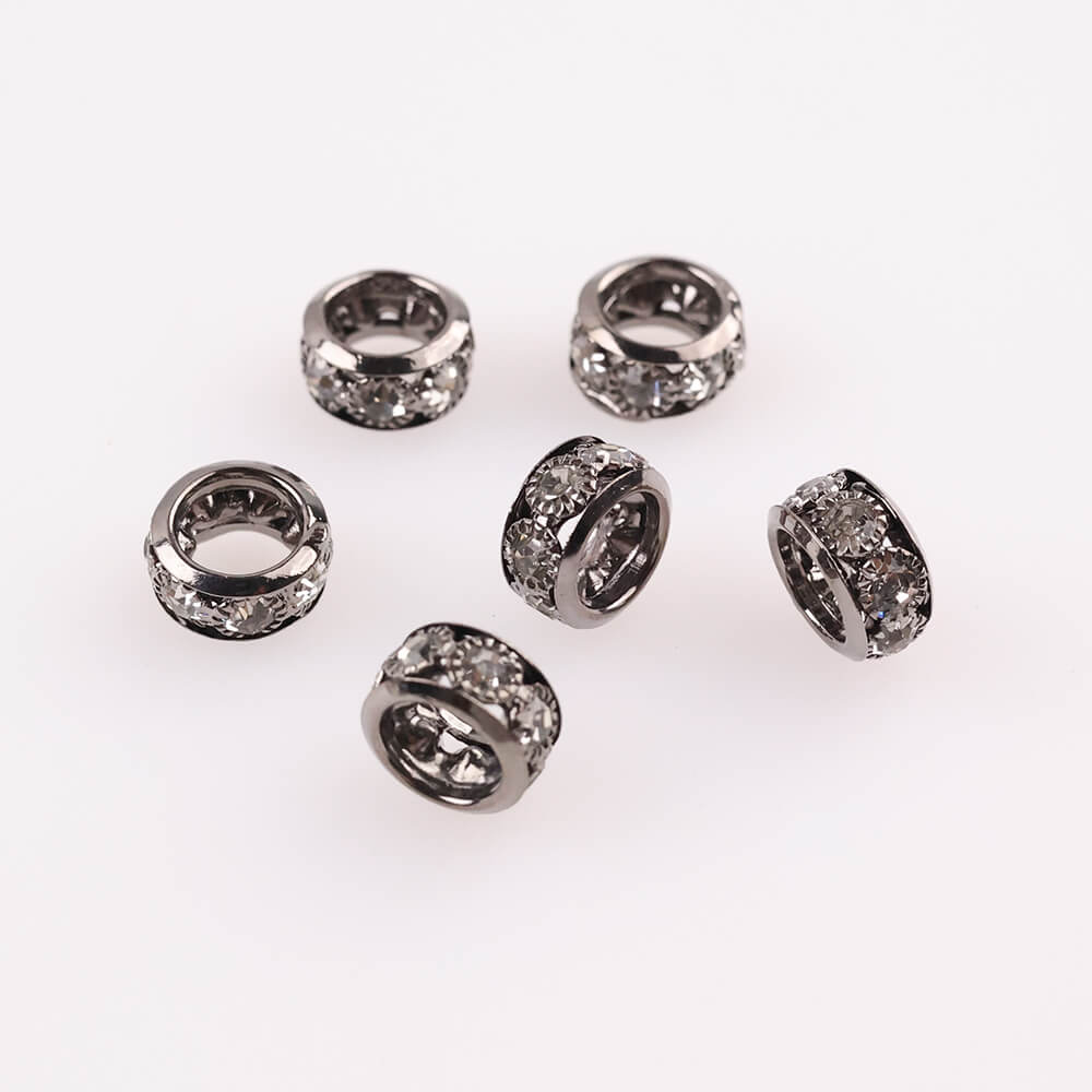 Rhinestone Spacer Beads 12mm Large Hole Gem 50pcs 5