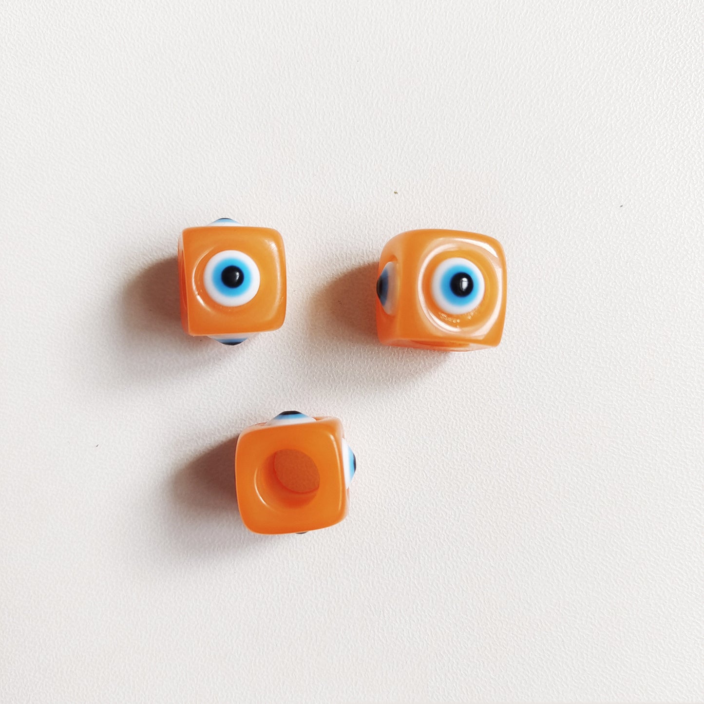 Evil Eye Resin Tube Beads 12mm Glossy Colorful 20pcs 11
