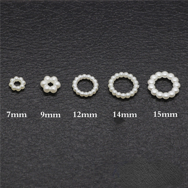 Plastic Circle Spacer Beads 7mm 9mm 12mm 14mm 15mm Imitation Pearl 100pcs 2