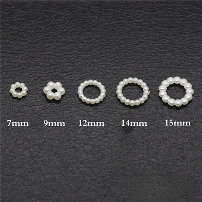 Plastic Circle Spacer Beads 7mm 9mm 12mm 14mm 15mm Imitation Pearl 100pcs 2