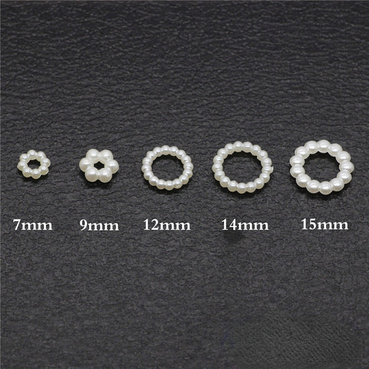 Plastic Circle Spacer Beads 7mm 9mm 12mm 14mm 15mm Imitation Pearl 100pcs 2