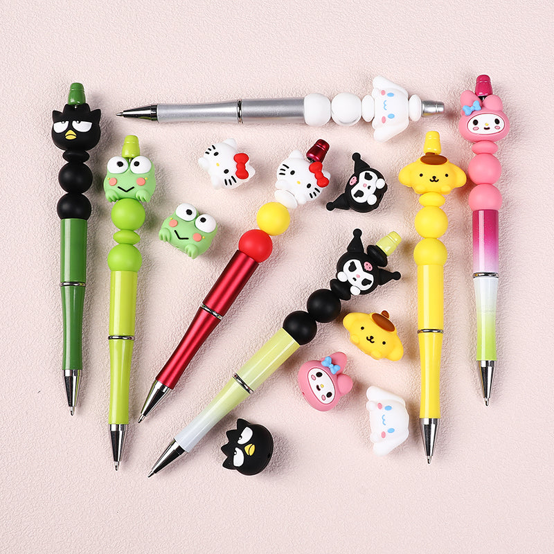 Silicone 3D Focal Beads Sanrio Avatar Smiling Faces Mixed Set 20pcs 6