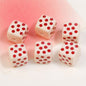 Heart Flower Square Acrylic Beads 14mm Colorful Pattern 10pcs 17