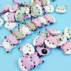 Silicone Focal Beads Animal Baby Fox Rounded Head Smiling Face 20pcs 2