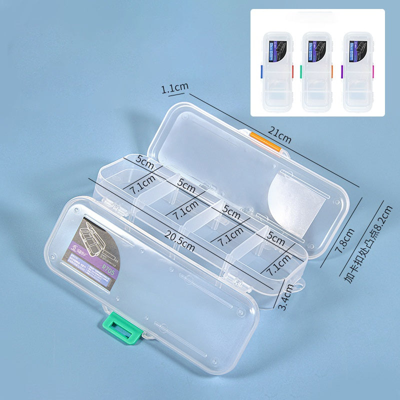 Double Sided Transparent Plastic Storage Box with Triple Compartments 2